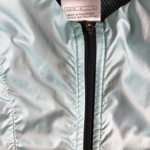 NIKE Women's Size L 12-14 Running Blue 1/4 Zip Windbreaker Jacket I11 - Picture 3 of 6